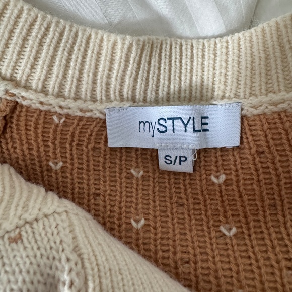 My Style - Cream Women Winter Snowflake Knit Cardigan - Picture 6 of 8